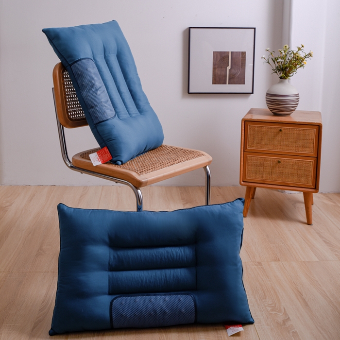 91家纺网 家纺一手货源 找家纺 芯元素 2024新款单边磁石荞麦保健枕 单边磁石荞麦-蓝