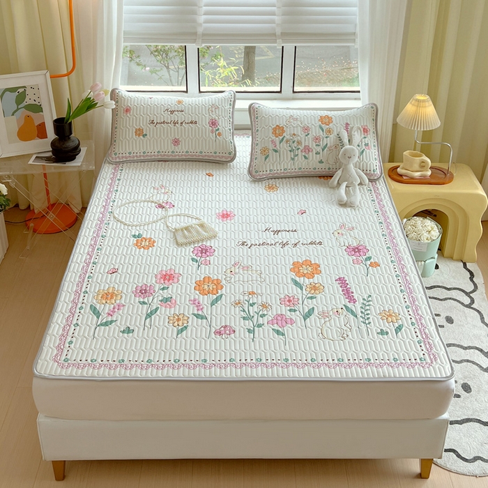 91家纺网 家纺一手货源 找家纺 凡客家居 2024新款大版0.4凉感丝乳胶凉席 爱恋