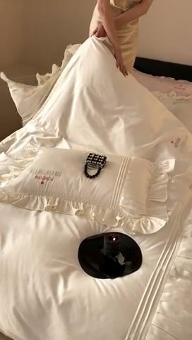 91家纺网 家纺一手货源 找家纺 MIU缪家居2024新款100支全棉四件套-缪缪系列 白鹿白