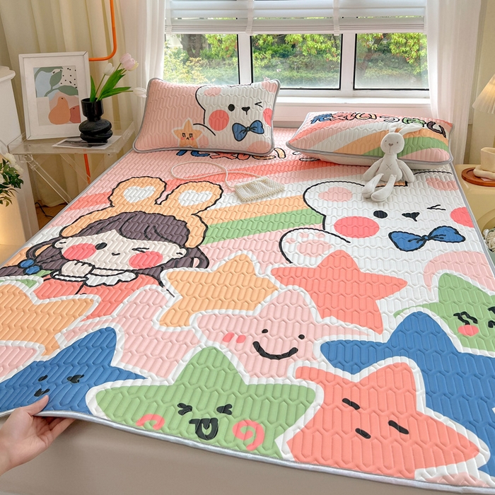 91家纺网 家纺一手货源 找家纺 凡客家居 2024新款大版0.4凉感丝乳胶凉席 欢乐颂