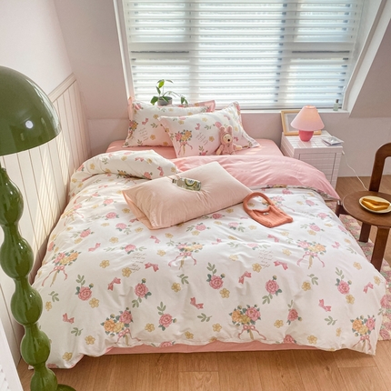 91家纺网 家纺一手货源 找家纺 锦禾穗 2024新款 40支纯棉四件套 拈花湾