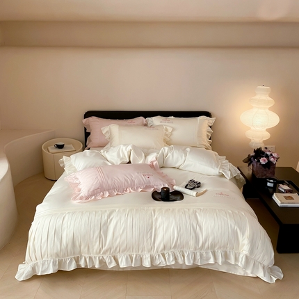 MIU缪家居2024新款100支全棉四件套-缪缪系列 白鹿白