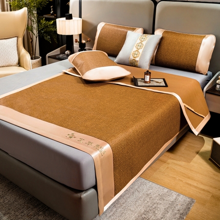 91家纺网 家纺一手货源 找家纺 （总）青雅席业 2025新款方角藤席系列古藤席系列三件套