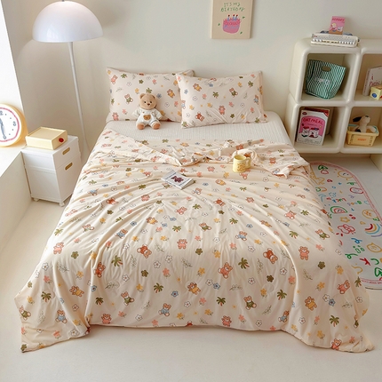 木堇家居 2024新款A类凉感丝凉感冰淇淋大豆夏被 凉感丝--小熊宝贝