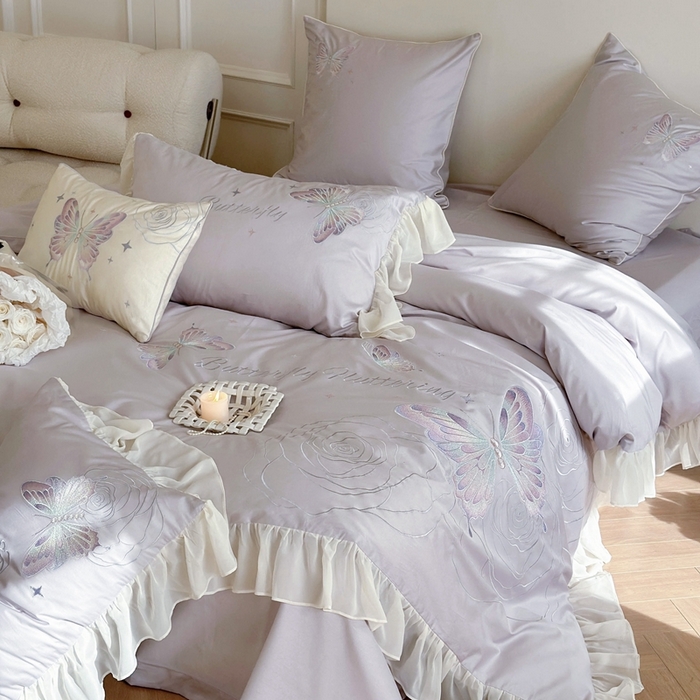 91家纺网 家纺一手货源 找家纺 MIU缪家居2024新款100支全棉四件套-梦月精灵 梦幻紫