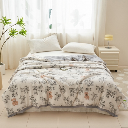 91家纺网 家纺一手货源 找家纺 鑫琪莱家纺 2024新款A类云感泡芙夏被 小伙伴