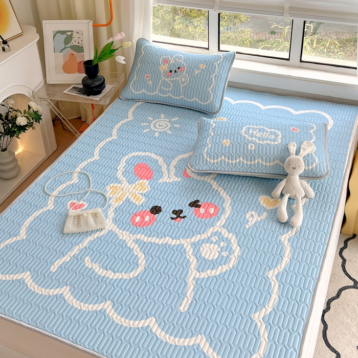 91家纺网 家纺一手货源 找家纺 凡客家居 2024新款大版0.4凉感丝乳胶凉席 吉可可