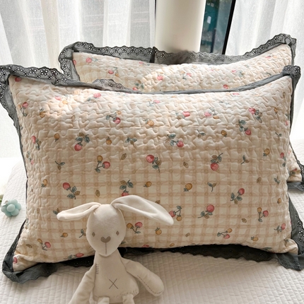 91家纺网 家纺一手货源 找家纺 （总）百寐 2024新款全棉韩版花边夹棉枕套