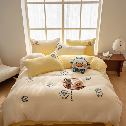 FORTWO家纺原创设计（FOR TWO家纺） 2024新款双层纱系列四件套 加油鸭