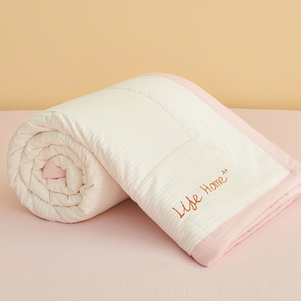 恒畅 2024新款A类泡泡纱大豆夏被 豆蔻粉