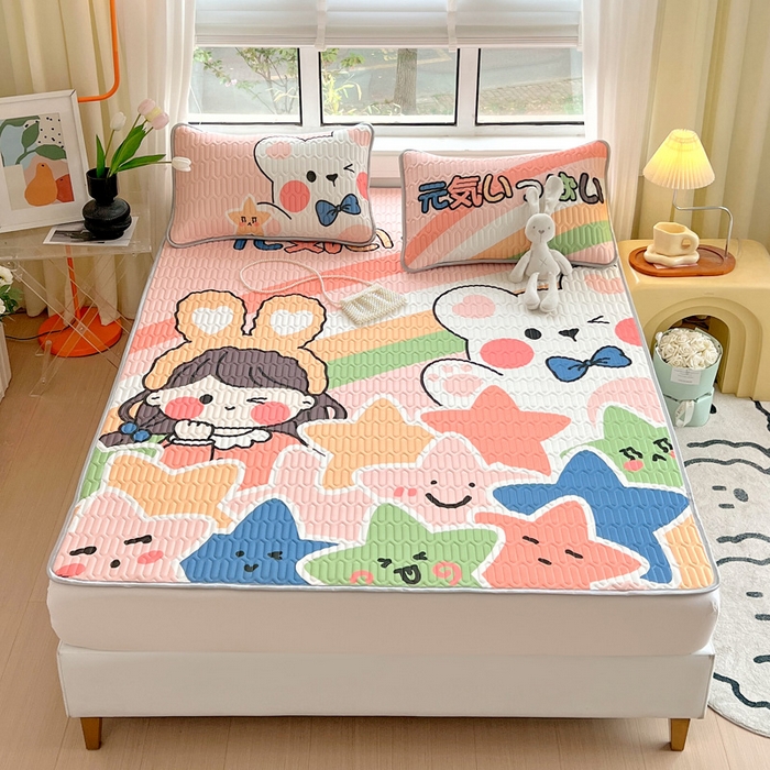 91家纺网 家纺一手货源 找家纺 凡客家居 2024新款大版0.4凉感丝乳胶凉席 欢乐颂