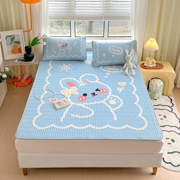 91家纺网 家纺一手货源 找家纺 凡客家居 2024新款大版0.4凉感丝乳胶凉席 吉可可