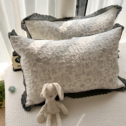 91家纺网 家纺一手货源 找家纺 （总）百寐 2024新款全棉韩版花边夹棉枕套