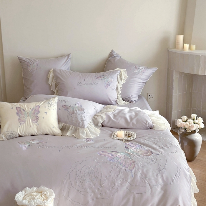 91家纺网 家纺一手货源 找家纺 MIU缪家居2024新款100支全棉四件套-梦月精灵 梦幻紫