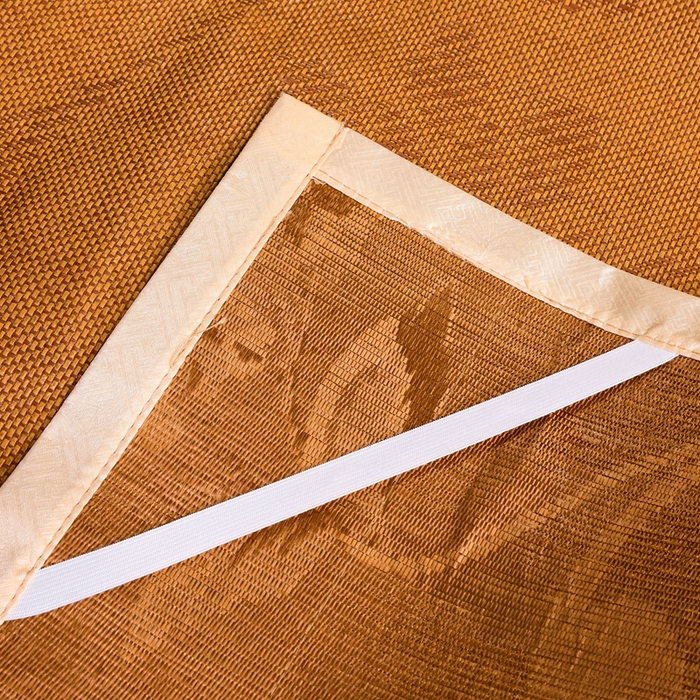 91家纺网 家纺一手货源 找家纺 青雅席业 2025新款艾草刺绣双面驱蚊御藤席-正面藤席-背面冰丝双面两用 双面席水中花