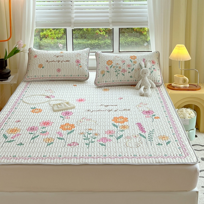 91家纺网 家纺一手货源 找家纺 凡客家居 2024新款大版0.4凉感丝乳胶凉席 爱恋