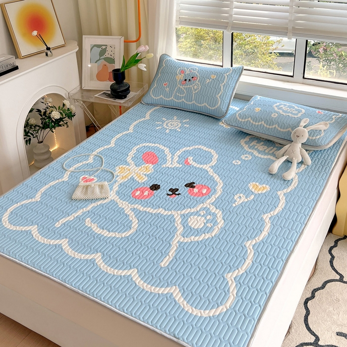 91家纺网 家纺一手货源 找家纺 凡客家居 2024新款大版0.4凉感丝乳胶凉席 吉可可