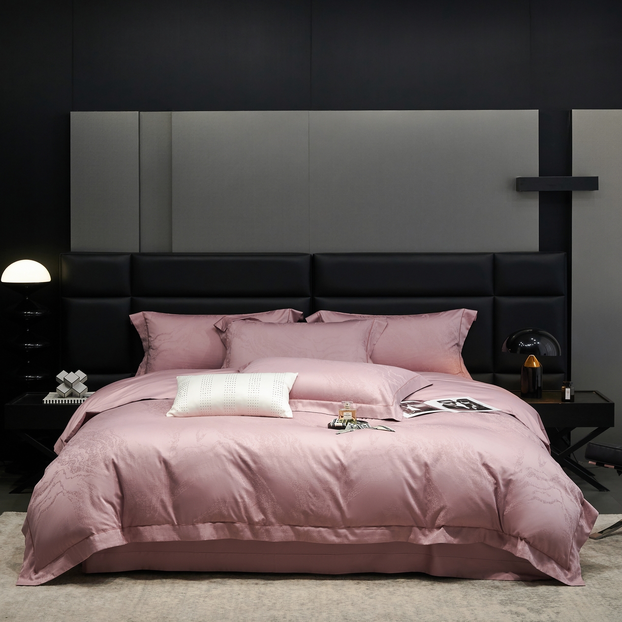 91家纺网 家纺一手货源 找家纺 时亿家居 2024新款天丝棉提花 西雅图 乌梅紫