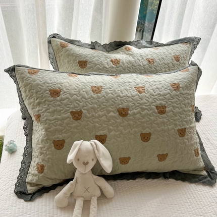 91家纺网 家纺一手货源 找家纺 （总）百寐 2024新款全棉韩版花边夹棉枕套