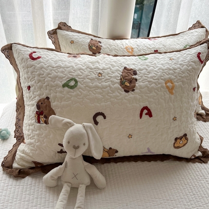 91家纺网 家纺一手货源 找家纺 （总）百寐 2024新款全棉韩版花边夹棉枕套