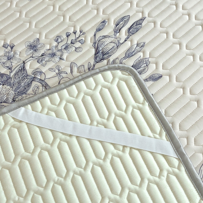 91家纺网 家纺一手货源 找家纺 凡客家居 2024新款大版0.4凉感丝乳胶凉席 艾芙尼-蓝