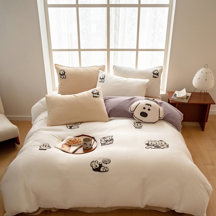 FORTWO家纺原创设计（FOR TWO家纺） 2024新款双层纱系列四件套 好朋友