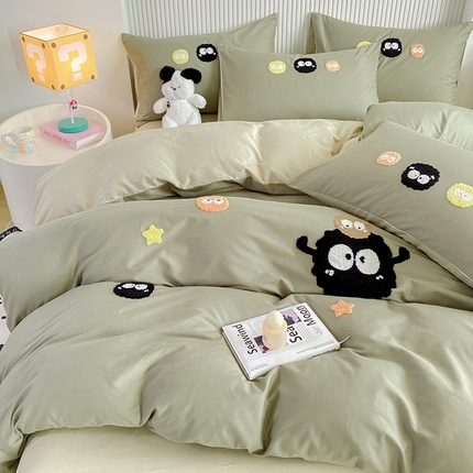 91家纺网 家纺一手货源 找家纺 （总）帅露 2025纯棉毛巾绣四件套 大版卡通毛巾绣