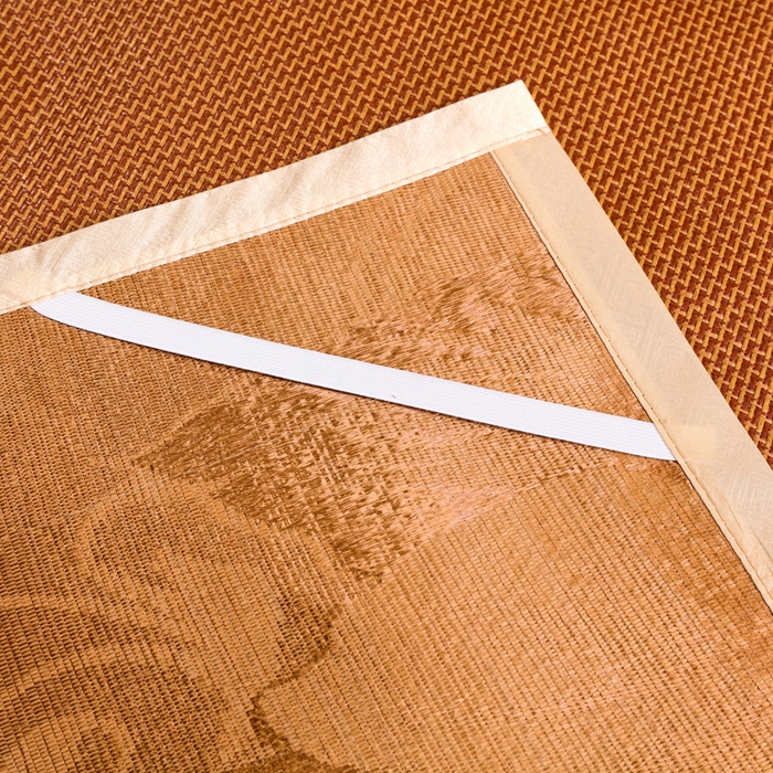 91家纺网 家纺一手货源 找家纺 （总）青雅席业 2025新款艾草刺绣双面驱蚊御藤席-正面藤席-背面冰丝双面两用