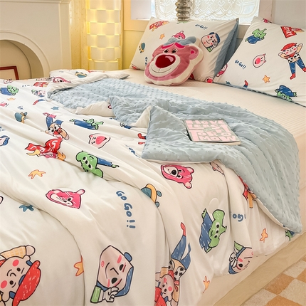 91家纺网 家纺一手货源 找家纺 （总）无界 2025新款迪士尼凉感针织棉印花夏被风格一