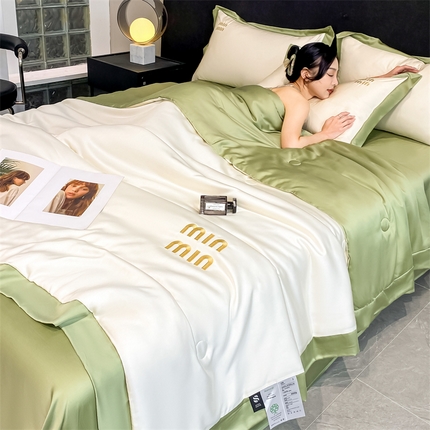 91家纺网 家纺一手货源 找家纺 （总）无界 2025新款水洗真丝刺绣夏被四件套-瑞纳
