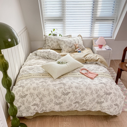 91家纺网 家纺一手货源 找家纺 锦禾穗 2024新款 40支纯棉四件套 午后时光