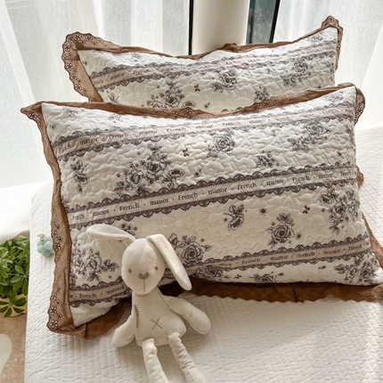 91家纺网 家纺一手货源 找家纺 （总）百寐 2024新款全棉韩版花边夹棉枕套