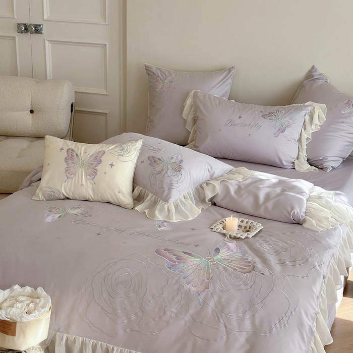 91家纺网 家纺一手货源 找家纺 MIU缪家居2024新款100支全棉四件套-梦月精灵 梦幻紫