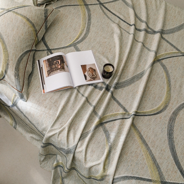 91家纺网 家纺一手货源 找家纺 舒慕家纺 2025新款天丝竹纤维竹语天丝凉席数码印花软凉席床单床笠 律动