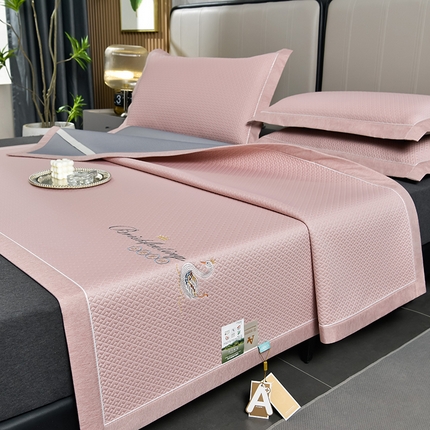 91家纺网 家纺一手货源 找家纺 【高端冷感系列】（总）小牛席业 2024新款天鹅刺绣冷感豆豆席系列凉席藤席冰藤席冰丝席竹席乳胶席凉感豆豆席凉豆豆