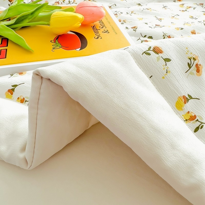 91家纺网 家纺一手货源 找家纺 梵克保罗 2024新款棉麻夏被五件套含抱枕套 花语