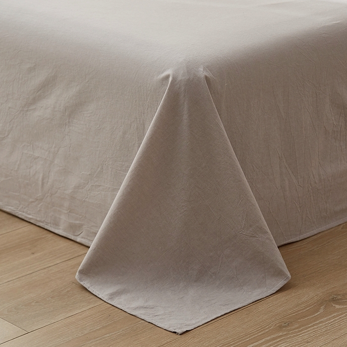 91家纺网 家纺一手货源 找家纺 暖阳 2025新款全棉水洗棉单床单 冰山灰