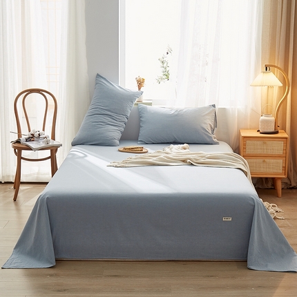 91家纺网 家纺一手货源 找家纺 暖阳 2025新款全棉水洗棉单床单 雅典大格绿