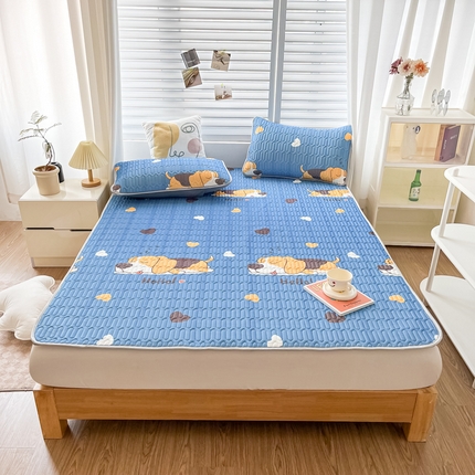 91家纺网 家纺一手货源 找家纺 （总）柔品 2025新款0.45乳胶凉席夏被四件套（床单款）