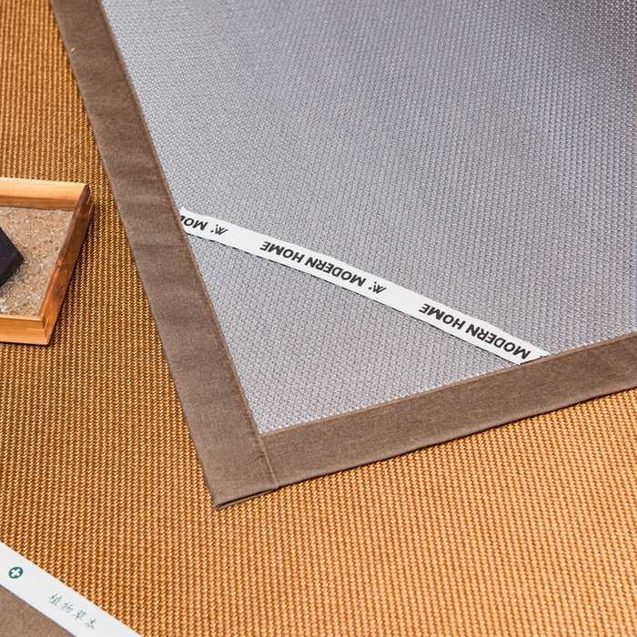 91家纺网 家纺一手货源 找家纺 全季家居 2024新款A类艾草驱蚊冰藤席 艾草-咖色