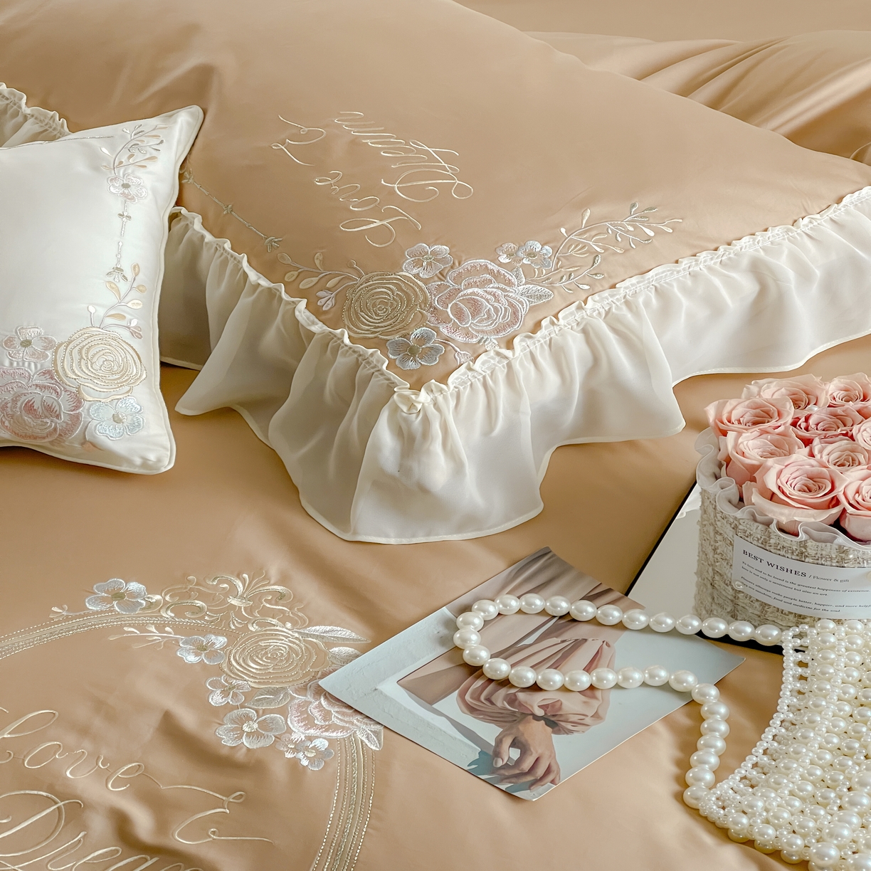 91家纺网 家纺一手货源 找家纺 2024新款100支全棉 温莎城堡系列四件套温莎城堡（图二） 美拉德棕