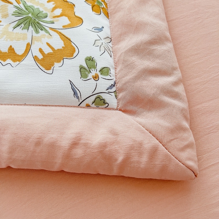 91家纺网 家纺一手货源 找家纺 梵克保罗 2024新款棉麻夏被五件套含抱枕套 伊恋