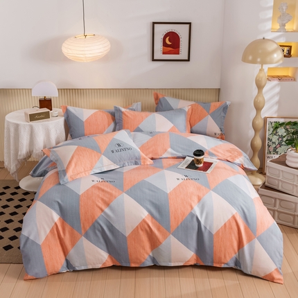 91家纺网 家纺一手货源 找家纺 （总2）喜四方 2024新款全棉磨毛纯棉印花四件套