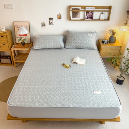 91家纺网 家纺一手货源 找家纺 （总）丝羽坊 2025新款PE凉感450克A类华夫格冰豆豆软凉席-床笠款