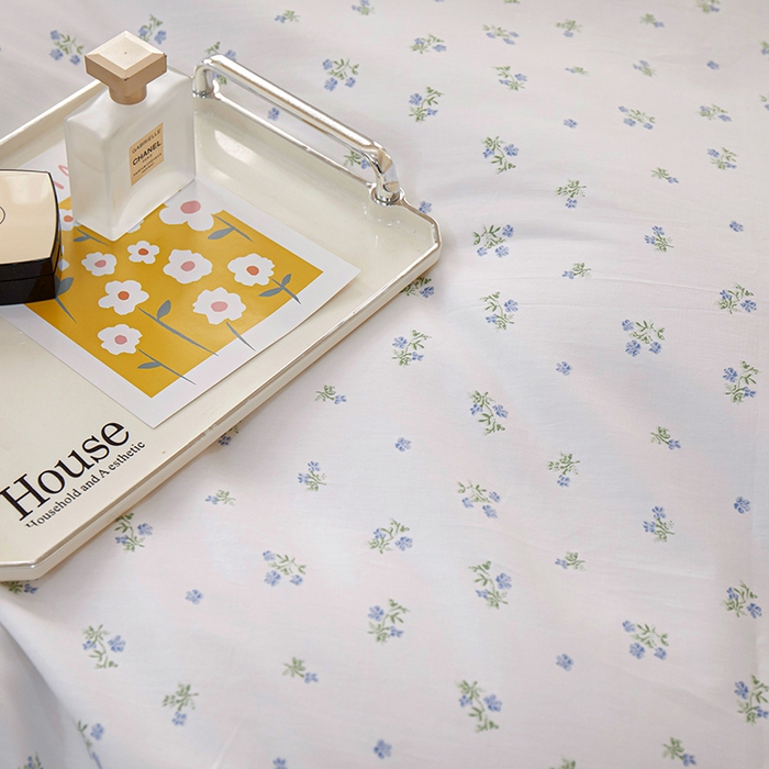 91家纺网 家纺一手货源 找家纺 一米阳光 2024新款2月全棉花边款四件套 清然