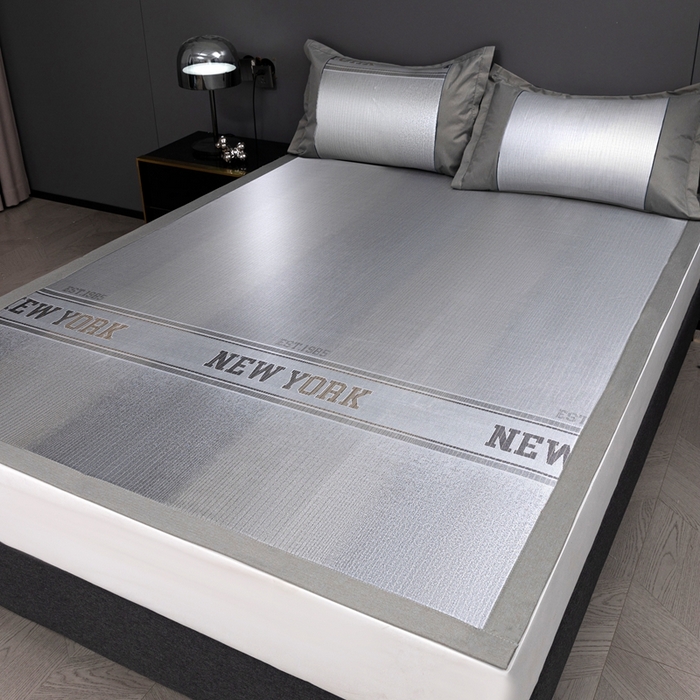 91家纺网 家纺一手货源 找家纺 （总）席之家 2025新款高精密三纬可水洗冰提花丝凉席