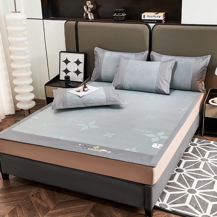 91家纺网 家纺一手货源 找家纺 （总）青雅席业 2025年新款春夏3D复合冰藤养生席