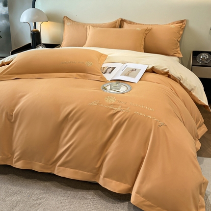 91家纺网 家纺一手货源 找家纺 （总）N先生 2024新款轻奢风水洗磨毛刺绣四件套-如梦系列