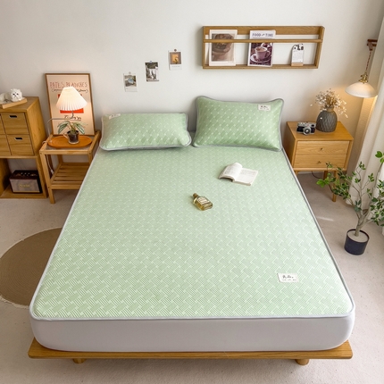 91家纺网 家纺一手货源 找家纺 （总）丝羽坊 2025新款PE凉感450克A类华夫格冰豆豆软凉席-床笠款