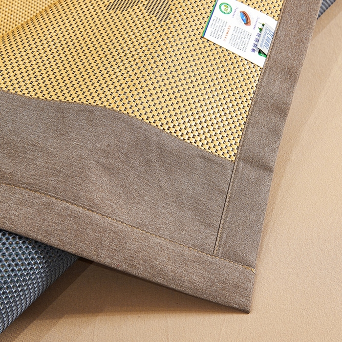 91家纺网 家纺一手货源 找家纺 青雅席业 2025年新款春夏3D复合冰藤养生席 四叶草-金